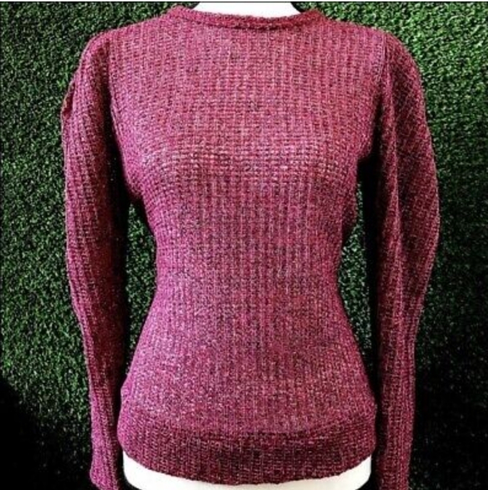Anthropologie Sunday in Brooklyn Puff Sleeve Mesh Sweater Blouse Top Fairycore S